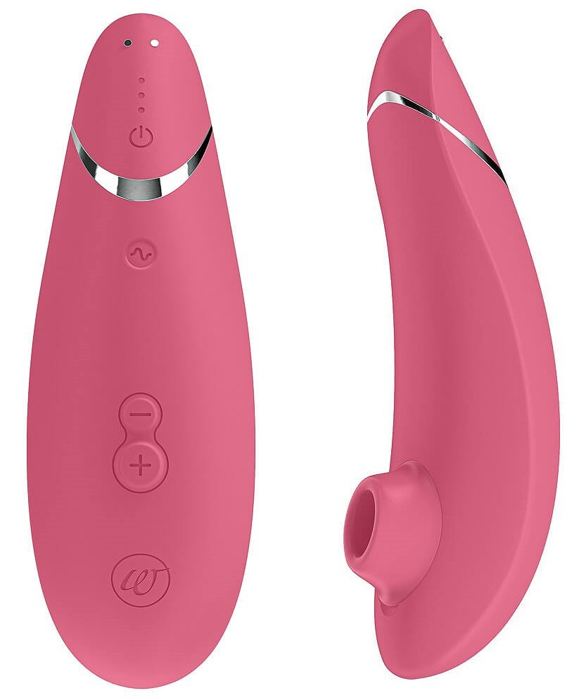 Womanizer Premium podtlakový vibrátor, růžový + dárek dezinfekce Toycleaner 75 ml